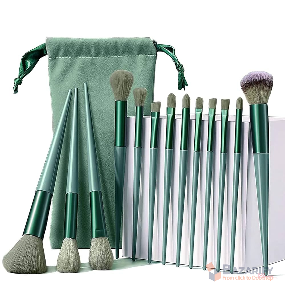 Makeup Brush Set With Pouch – 13 Pieces...